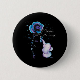 Suizidprävention Bewusstsein Elephant Sonnenblume  Button