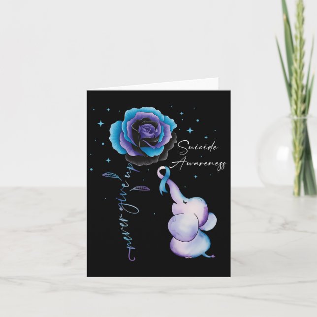 Suizidprävention Bewusstsein Elephant Sonnenblume  Karte (Vorderseite)