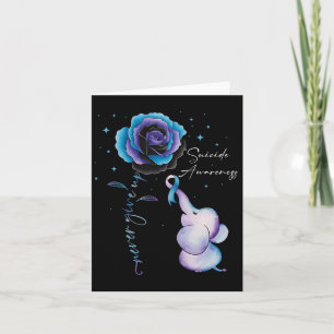 Suizidprävention Bewusstsein Elephant Sonnenblume  Karte