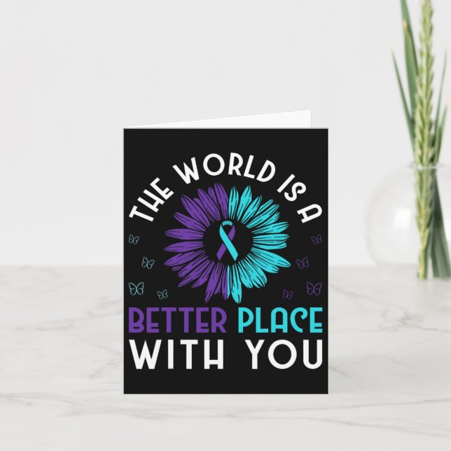 Suizidprävention Bewusstsein für Aquamarines und L Karte (Vorderseite)