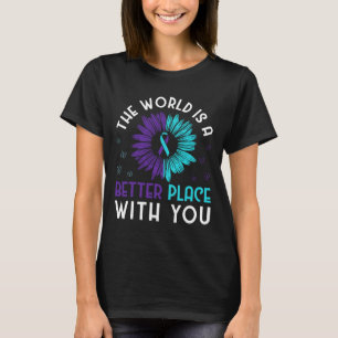 Suizidprävention Bewusstsein für Aquamarines und L T-Shirt
