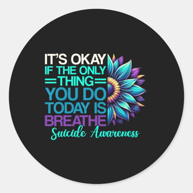 Suizidprävention Bewusstsein für die psychische Ge Runder Aufkleber (Vorderseite)