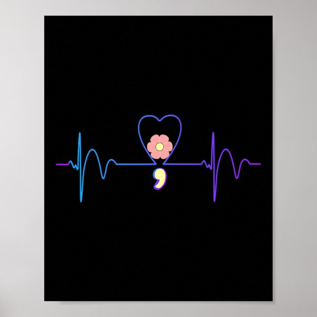 Suizidprävention Bewusstsein für Herzrhythmusstöru Poster (Vorne)