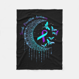 Suizidprävention Bewusstsein Krieger Moon Dragonfl Fleecedecke
