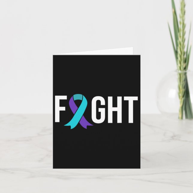 Suizidprävention Bewusstsein Lila Aquamariner Kohl Karte (Vorderseite)