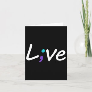 Suizidprävention Bewusstsein Live-Liebe Semicolon Karte