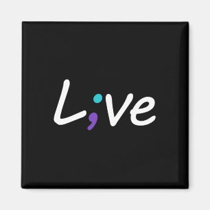 Suizidprävention Bewusstsein Live-Liebe Semicolon Magnet