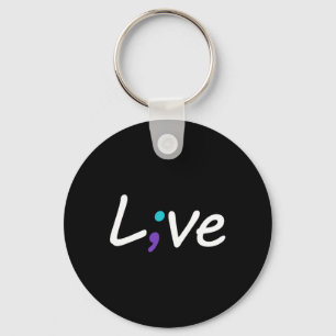 Suizidprävention Bewusstsein Live-Liebe Semicolon Schlüsselanhänger