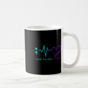 Suizidprävention Bewusstsein Monat Semikolon Herz Kaffeetasse