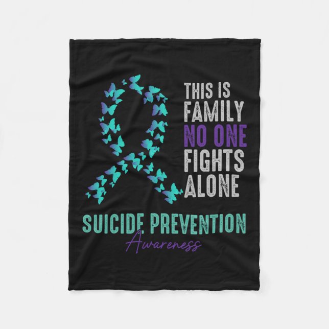 Suizidprävention Bewusstsein Schmetterling Aquamar Fleecedecke (Vorderseite)