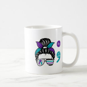 Suizidprävention Bewusstsein Semicolon Bleibe Mess Kaffeetasse