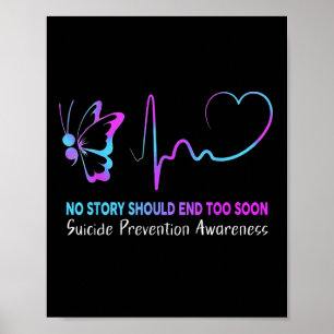 Suizidprävention Bewusstsein Semicolon Butterfly H Poster