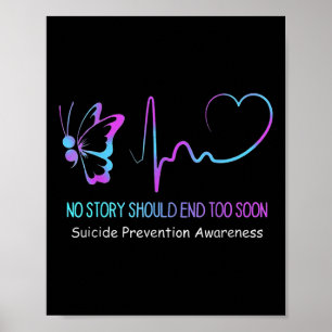 Suizidprävention Bewusstsein Semicolon Butterfly H Poster