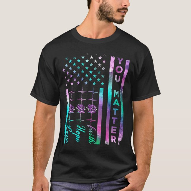 Suizidprävention Bewusstsein Sie Matter American F T-Shirt (Vorderseite)