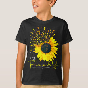 Suizidprävention Bewusstsein Sonnenblume Semicolon T-Shirt