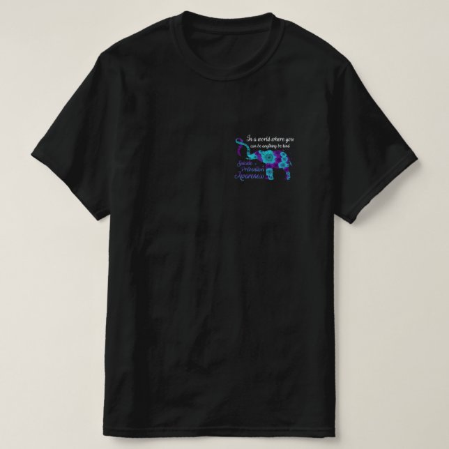 Suizidprävention Bewusstsein Sonnenblumen-Elefant T-Shirt (Design vorne)