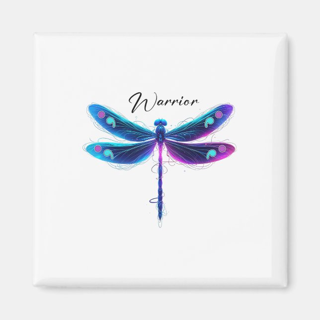 Suizidprävention Bewusstsein Warrior Dragonfly Sem Magnet (Vorne)