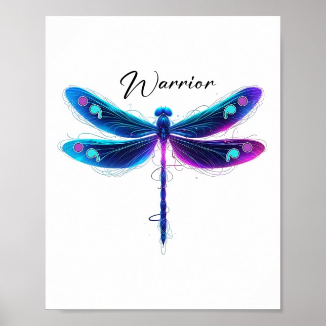 Suizidprävention Bewusstsein Warrior Dragonfly Sem Poster (Vorne)