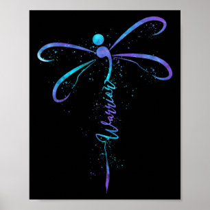 Suizidprävention Bewusstsein Warrior Dragonfly Sem Poster