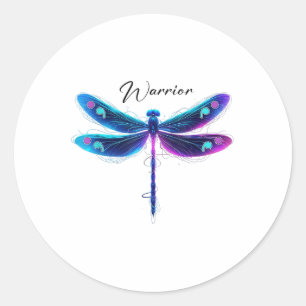 Suizidprävention Bewusstsein Warrior Dragonfly Sem Runder Aufkleber