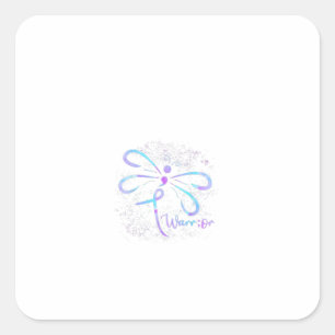 Suizidprävention - Bewusstseinsbildung Dragonfly Quadratischer Aufkleber