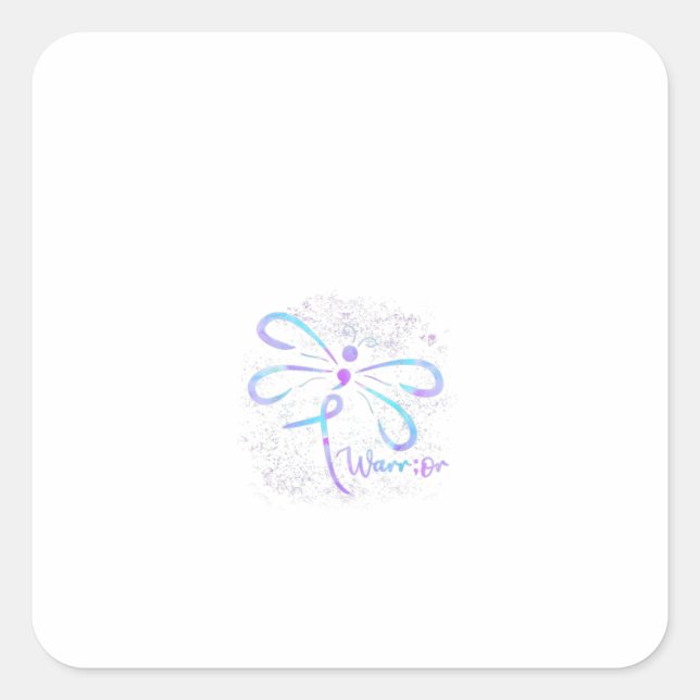 Suizidprävention - Bewusstseinsbildung Dragonfly Quadratischer Aufkleber (Vorderseite)