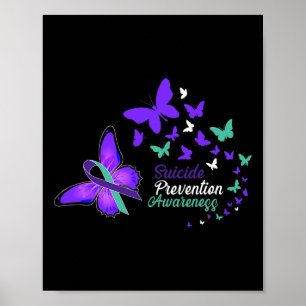 Suizidprävention Bewusstseinsbildung Schmetterling Poster