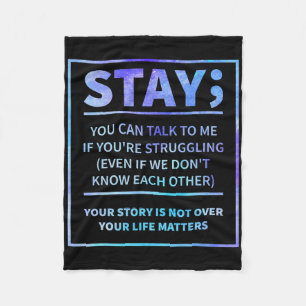 Suizidprävention - Bleibe Ihrer Lebensprobleme Fleecedecke