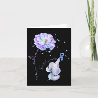 Suizidprävention Blume Elephant Ribbo Karte