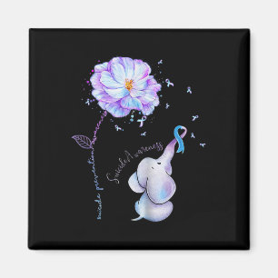 Suizidprävention Blume Elephant Ribbo Magnet