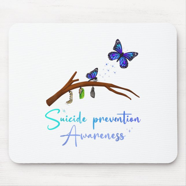 Suizidprävention Butterfly Cocoon Tran Mousepad (Vorne)