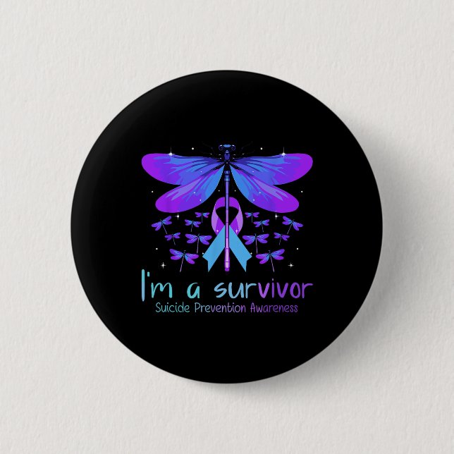 Suizidprävention Butterfly No Story Sh Button (Vorderseite)