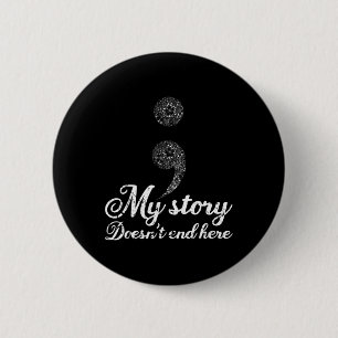 Suizidprävention Depression Bewusstsein Semi-colon Button