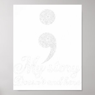 Suizidprävention Depression Bewusstsein Semi-colon Poster