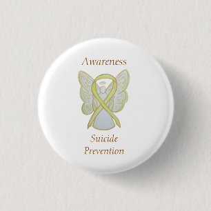 Suizidprävention Engel Awareness Ribbon Buttone Button
