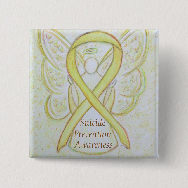 Suizidprävention Engel Awareness Ribbon Buttone Button (Vorderseite)