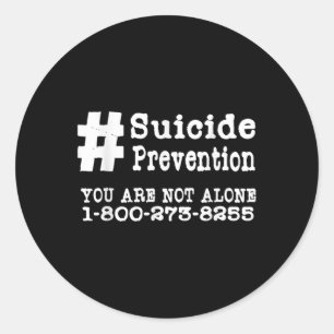 Suizidprävention Hashtag Tshirt _ Psychische Gesun Runder Aufkleber