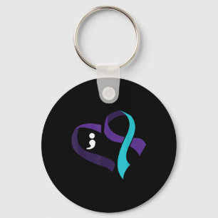 Suizidprävention Herz Semicolon Psychische Gesundh Schlüsselanhänger