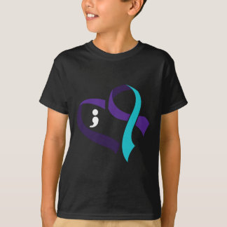 Suizidprävention Herz Semicolon Psychische Gesundh T-Shirt