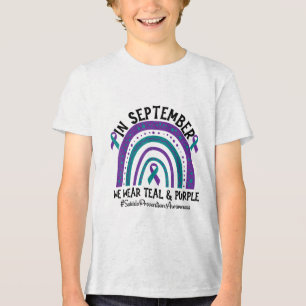 Suizidprävention im September tragen wir Aquamarin Tri-Blend Shirt