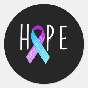 Suizidprävention Shirt Hoffnung Lebensqualität Män Runder Aufkleber