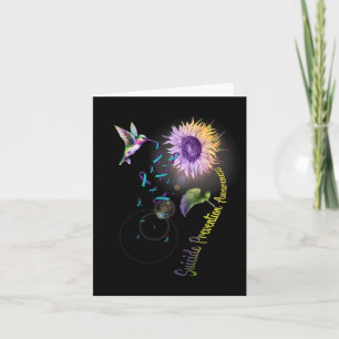 Suizidprävention Sonnenblumen Hummingbird Karte