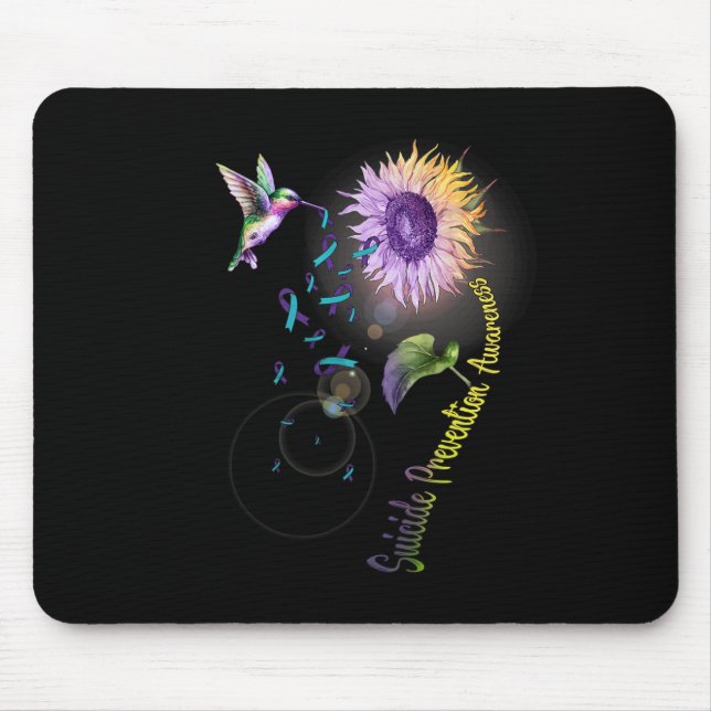 Suizidprävention Sonnenblumen Hummingbird Mousepad (Vorne)