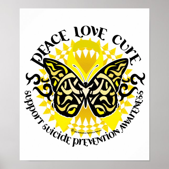 Suizidprävention Stamm Schmetterling Poster (Vorne)
