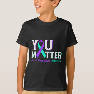 Suizidprävention Teal & Lila Bewusstsein T-Shirt