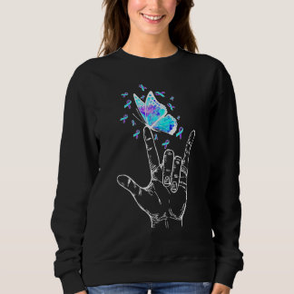 Suizidprävention Woche Butterfly Liebe H Sweatshirt