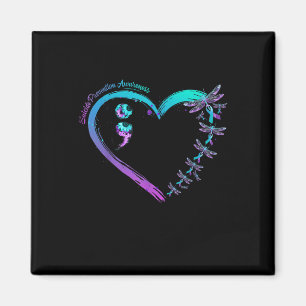 Suizidpräventions-Bewusstsein Libellen-Herz Liebe Magnet