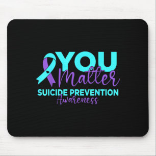Suizidpräventions-Bewusstsein Teal Purple Ribbon Mousepad