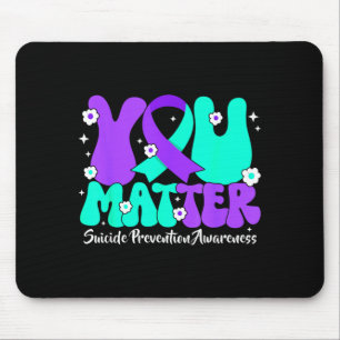Suizidpräventions-Bewusstsein Teal Purple Ribbon Mousepad