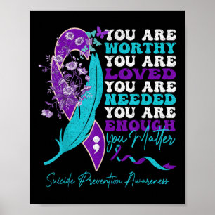 Suizidpräventionsbewusstsein Positive Motivation Poster